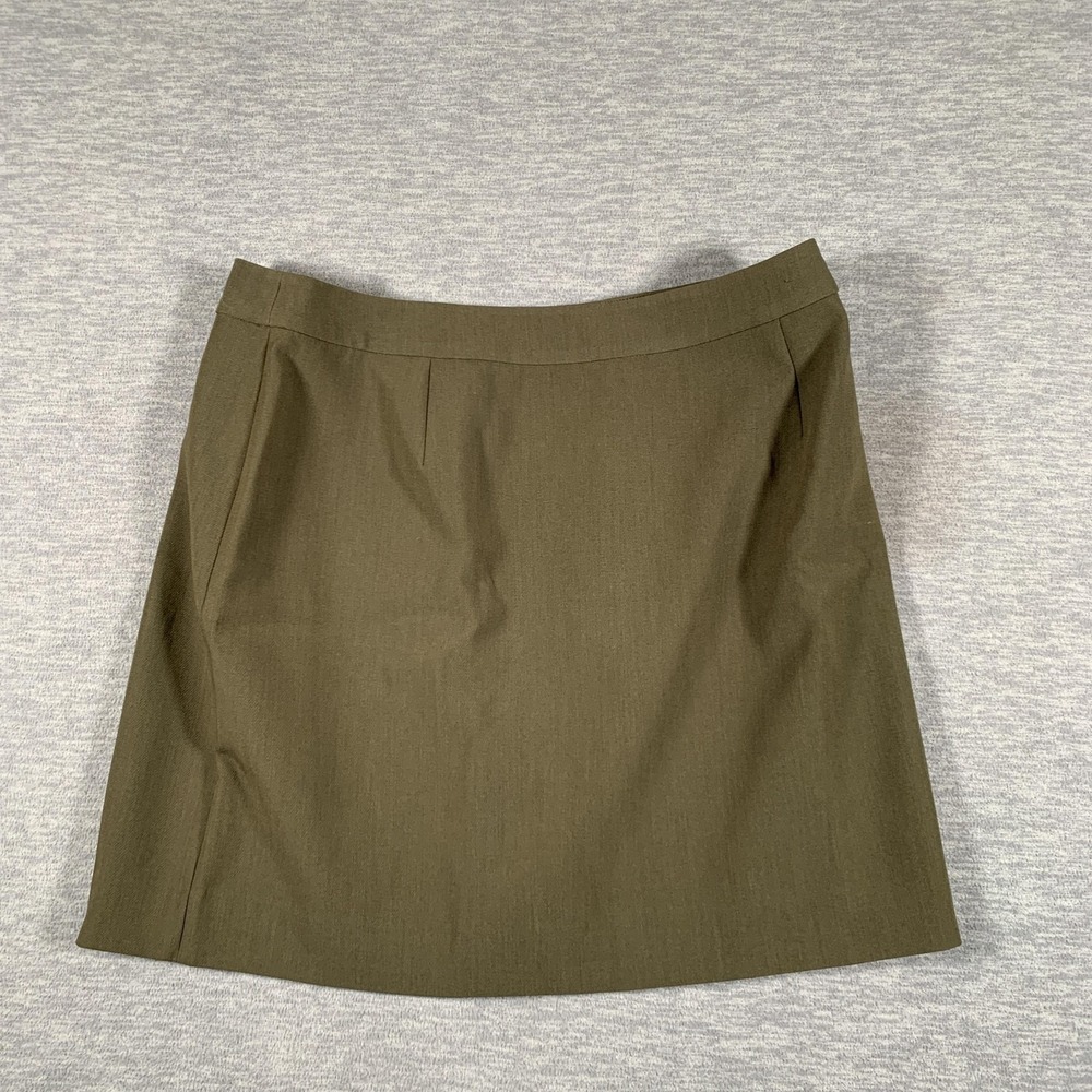 Good American Skirt Womens 12 Sage‎ Green Short Pencil Zip Back Lined Stretch